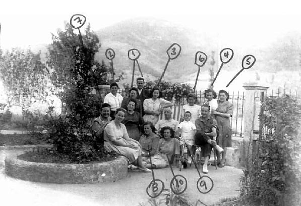 Foto en el exterior de la Casona, verano de 1946